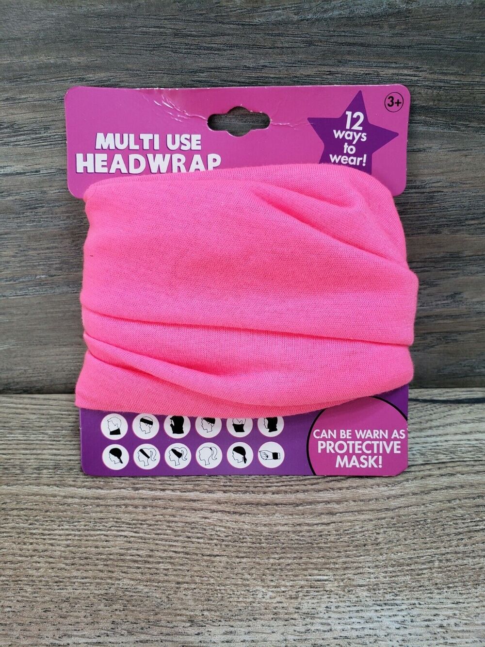 H.E.R. Pink Multi Use Headwrap Headband Hair Wrap 12 Ways Workout NEW